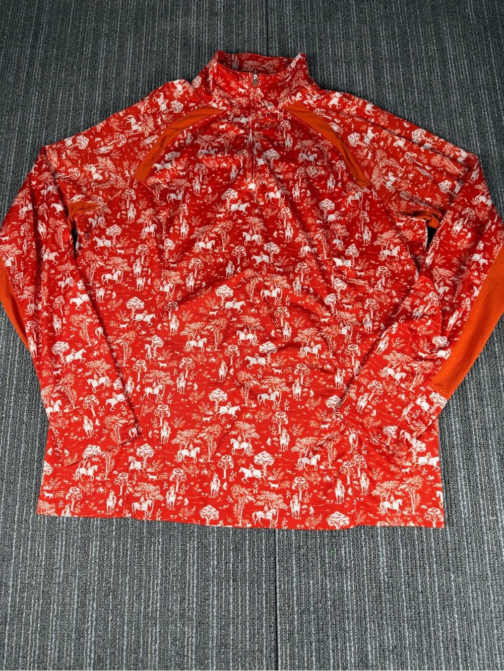 Ariat Red Long-Sleeve Printed Performance Half-Zip Top